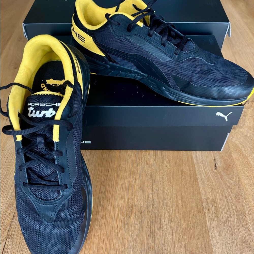Puma Black and Yellow Sneakers